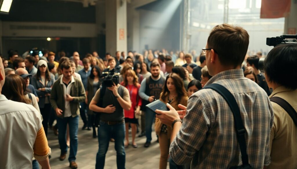 День на съёмочной площадке: закулисье создания сложной массовой сцены - иллюстрация